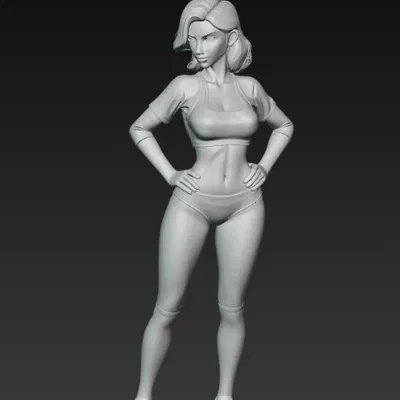 Mô hình 3D nhân vật nữ vận động viên phong cách thể thao