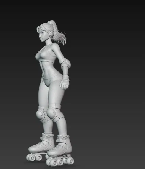 Mô hình 3D nữ vận động viên trượt patin năng động - Image 2