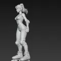 Mô hình 3D nữ vận động viên trượt patin năng động - Thumbnail 2