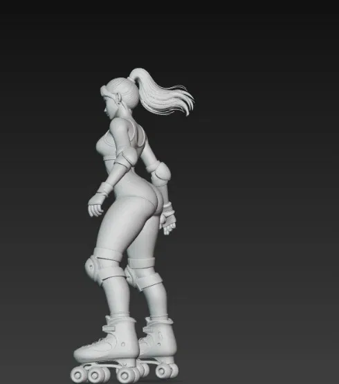 Mô hình 3D nữ vận động viên trượt patin năng động - Image 4