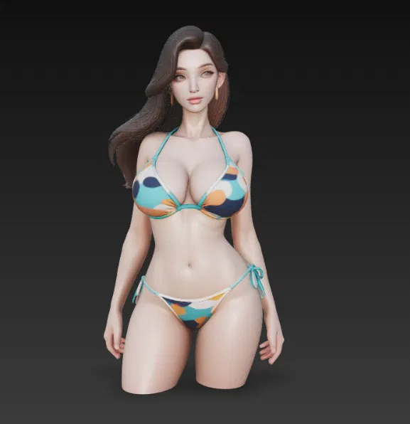 Mô hình 3D nhân vật nữ quyến rũ bikini cho người yêu sưu tầm - Image 5