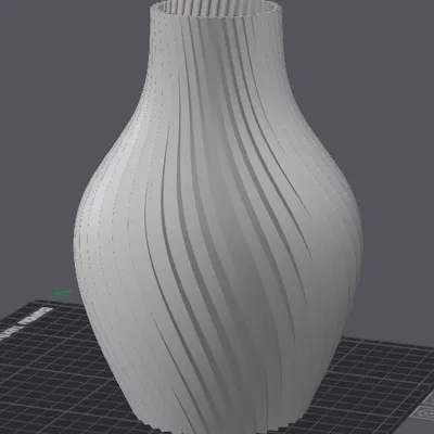 Mẫu bình hoa trang trí in 3D thiết kế xoắn hiện đại