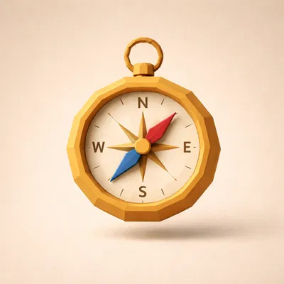 Mô hình la bàn Low Poly: Đồ trang trí in 3D phong cách cổ điển