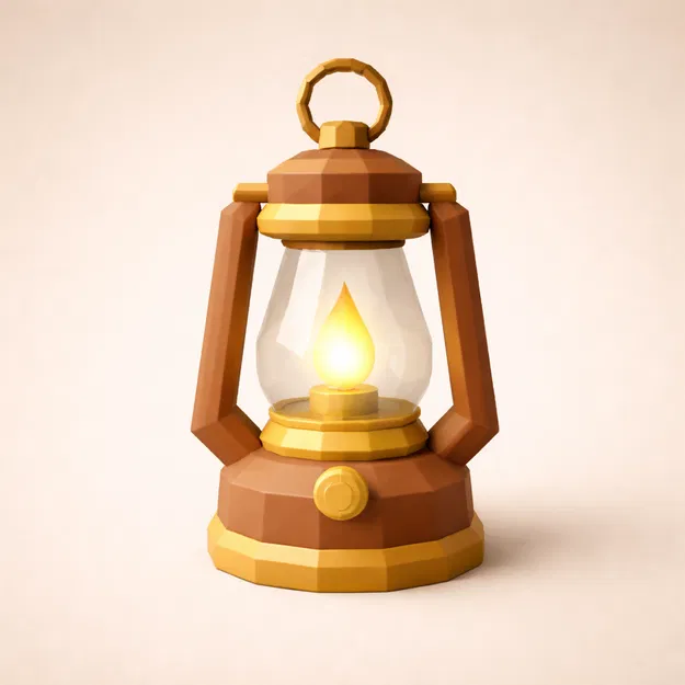 Mô hình Đèn dầu Low Poly trang trí phong cách cắm trại độc đáo - Image 1