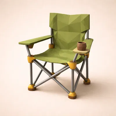 Mô hình ghế cắm trại gấp gọn Low Poly 3D (Camping Chair)