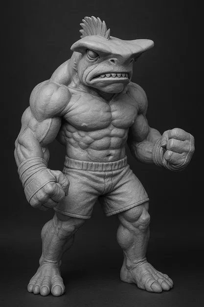 Mô hình Tiburon Hammerhead - Đấu sĩ cá mập 3D đầy cơ bắp - Image 1