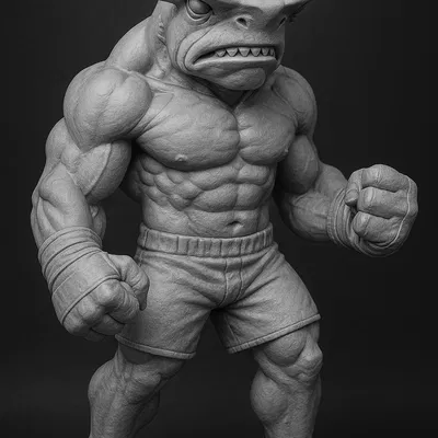 Mô hình Tiburon Hammerhead - Đấu sĩ cá mập 3D đầy cơ bắp