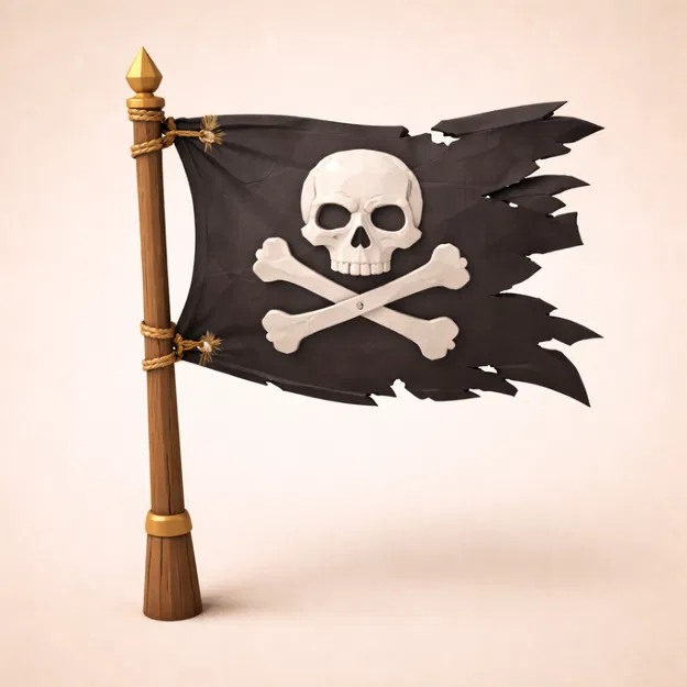 Mô hình cờ hải tặc Low Poly trang trí để bàn cực ngầu - Image 1