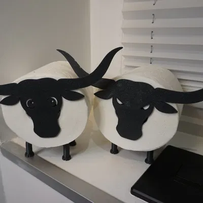 Giá treo giấy vệ sinh hình bò tót Texas Longhorn