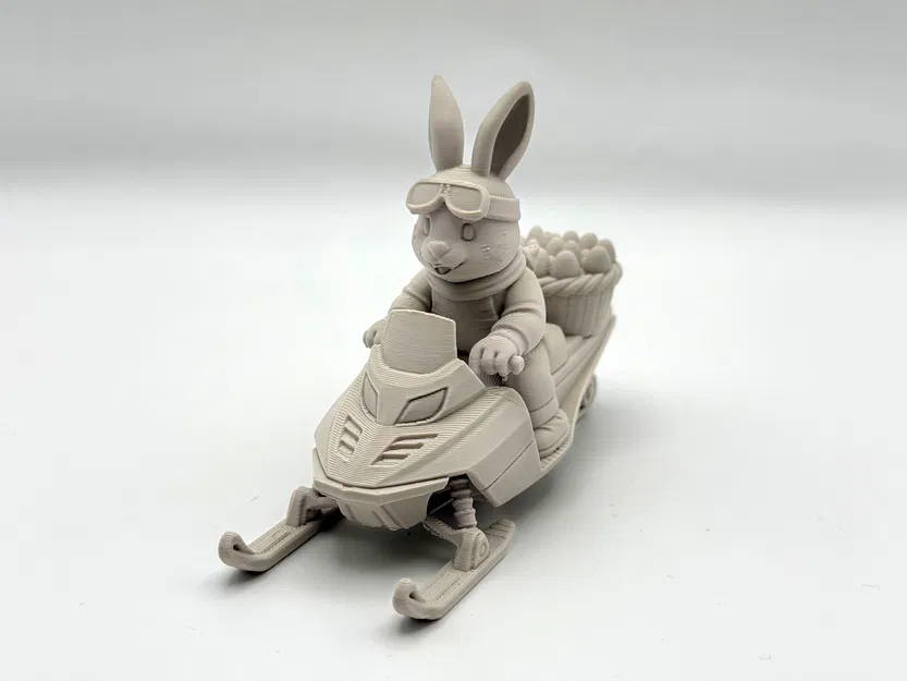 Mô hình chú thỏ Phục sinh lái xe trượt tuyết (Easter Bunny Snowmobile Rider) - Image 2