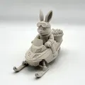Mô hình chú thỏ Phục sinh lái xe trượt tuyết (Easter Bunny Snowmobile Rider) - Thumbnail 2
