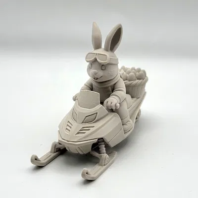 Mô hình chú thỏ Phục sinh lái xe trượt tuyết (Easter Bunny Snowmobile Rider)