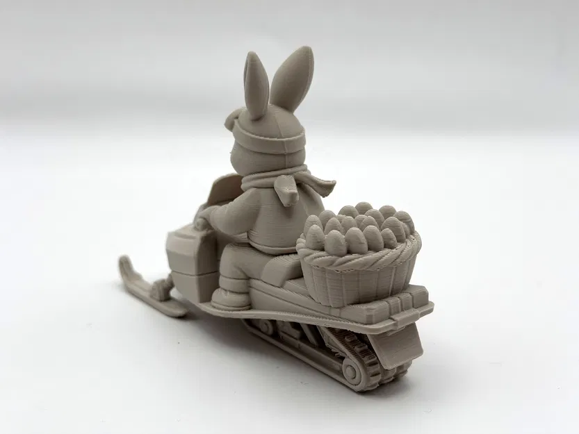 Mô hình chú thỏ Phục sinh lái xe trượt tuyết (Easter Bunny Snowmobile Rider) - Image 3