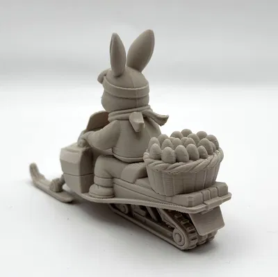 Mô hình chú thỏ Phục sinh lái xe trượt tuyết (Easter Bunny Snowmobile Rider)