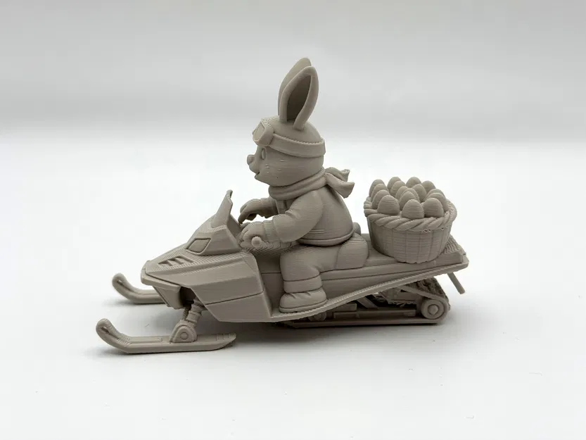 Mô hình chú thỏ Phục sinh lái xe trượt tuyết (Easter Bunny Snowmobile Rider) - Image 4