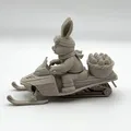 Mô hình chú thỏ Phục sinh lái xe trượt tuyết (Easter Bunny Snowmobile Rider) - Thumbnail 4