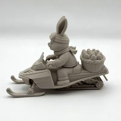 Mô hình chú thỏ Phục sinh lái xe trượt tuyết (Easter Bunny Snowmobile Rider)