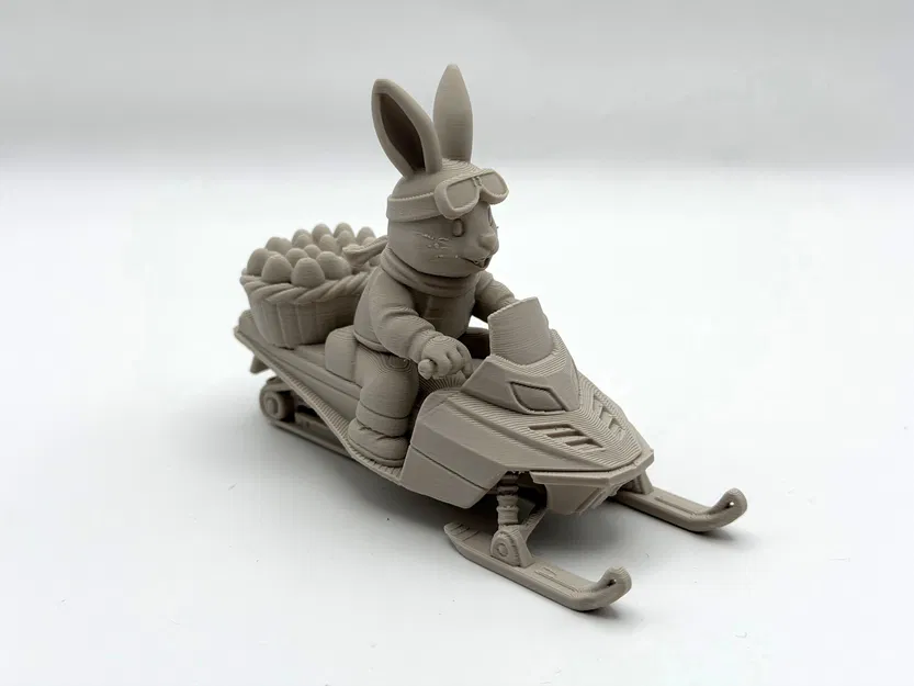 Mô hình chú thỏ Phục sinh lái xe trượt tuyết (Easter Bunny Snowmobile Rider) - Image 6