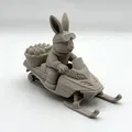 Mô hình chú thỏ Phục sinh lái xe trượt tuyết (Easter Bunny Snowmobile Rider) - Thumbnail 6