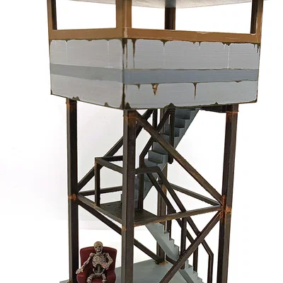 Mô hình tháp canh Watchtower phong cách hậu tận thế cho sa bàn