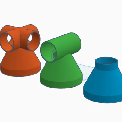 Bộ chuyển đổi và chia ống 8 inch sang 4 inch cho hệ thống hút bụi và thông gió HVAC