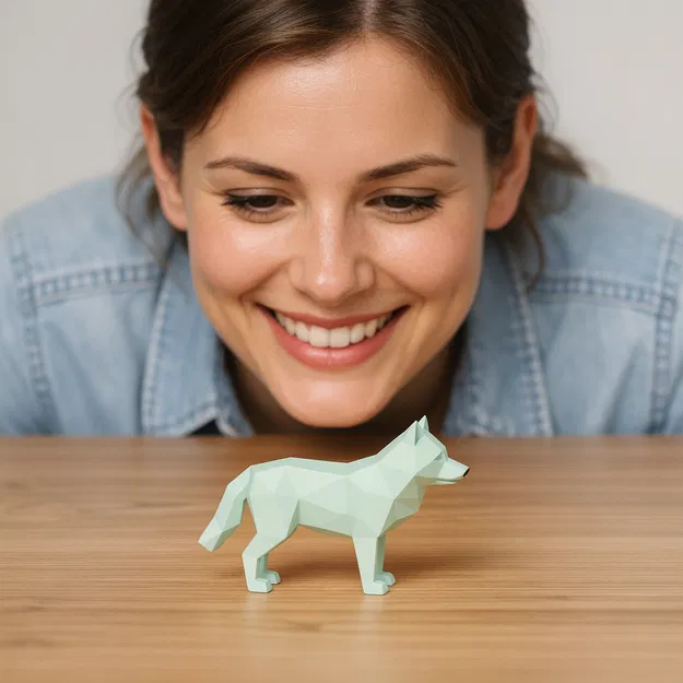 Mô hình chú sói Willy the Wolf in 3D phong cách Low Poly độc đáo - Image 1