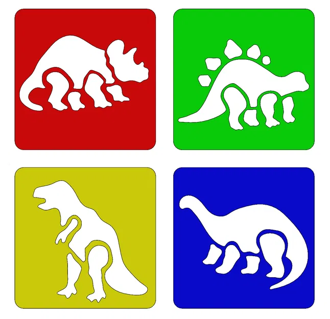 Bộ Khuôn Vẽ Hình Khủng Long (Dinosaur Stencils) Cho Bé Tập Vẽ - Image 1