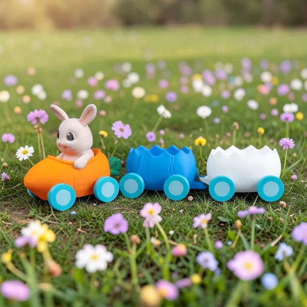 Mô hình đoàn tàu chú thỏ Phục sinh in 3D (Easter Bunny Train) - Image 1