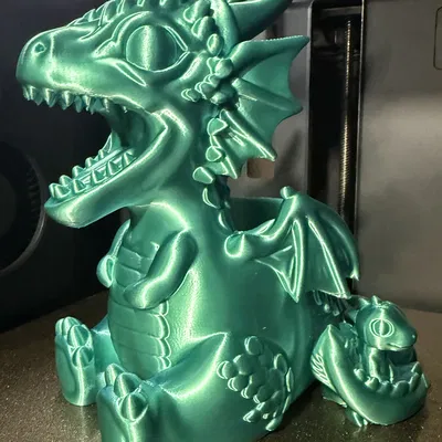 Ống cắm bút Rồng mẹ và Rồng con - Mô hình 3D trang trí bàn làm việc