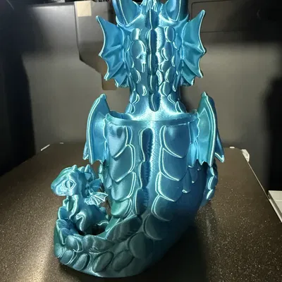 Ống cắm bút Rồng mẹ và Rồng con - Mô hình 3D trang trí bàn làm việc