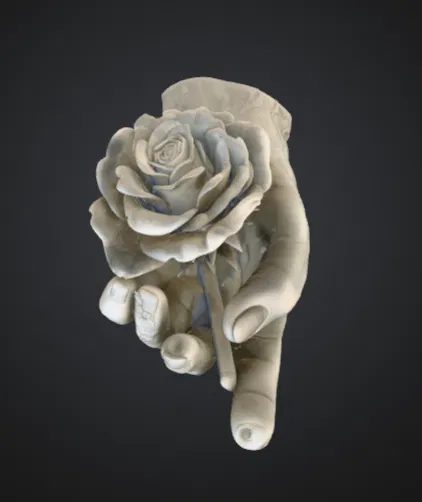 Bàn tay nâng đóa hồng – Mẫu điêu khắc biểu tượng đầy tinh tế - Image 2