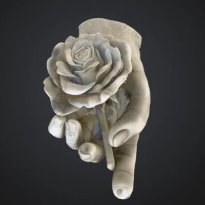 Bàn tay nâng đóa hồng – Mẫu điêu khắc biểu tượng đầy tinh tế