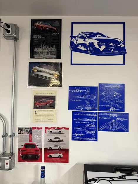 Mô hình trang trí Toyota Supra A90 in 3D nghệ thuật treo tường - Image 2