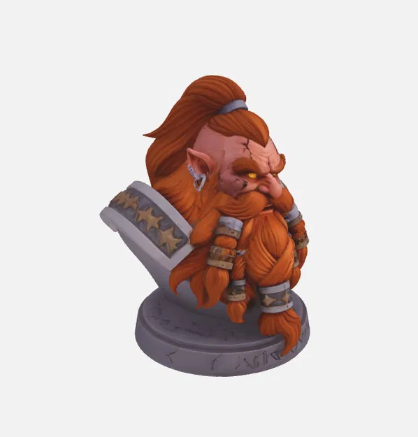 Mô hình tượng bán thân chiến binh lùn râu ấn tượng in 3D - Image 2