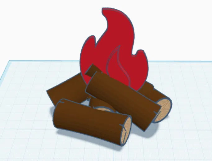 Mô hình đống lửa trại (Campfire) trang trí tiểu cảnh in 3D - Image 1