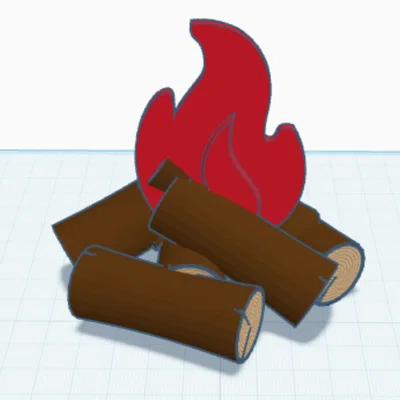 Mô hình đống lửa trại (Campfire) trang trí tiểu cảnh in 3D