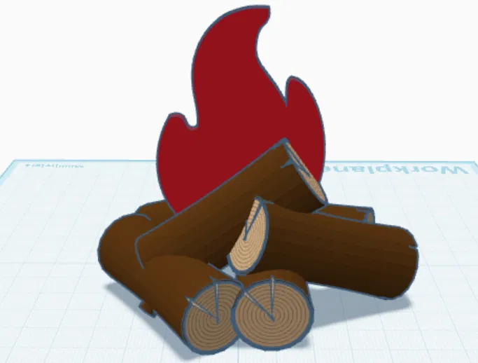Mô hình đống lửa trại (Campfire) trang trí tiểu cảnh in 3D - Image 2