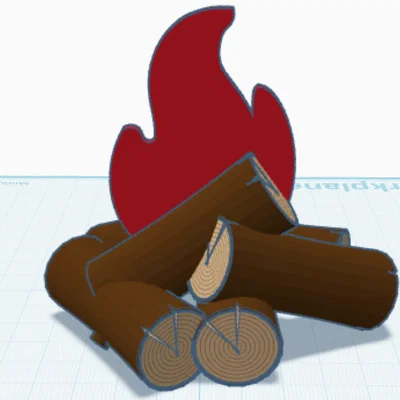 Mô hình đống lửa trại (Campfire) trang trí tiểu cảnh in 3D