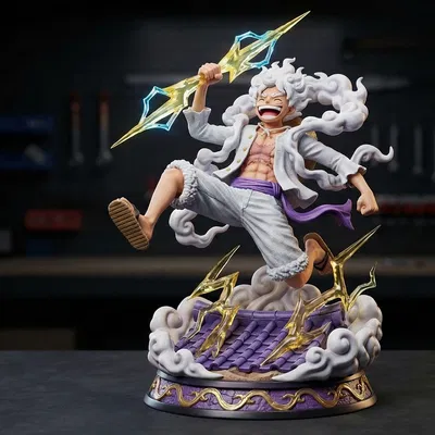 Mô hình 3D Monkey D. Luffy Gear 5 Nika siêu chi tiết