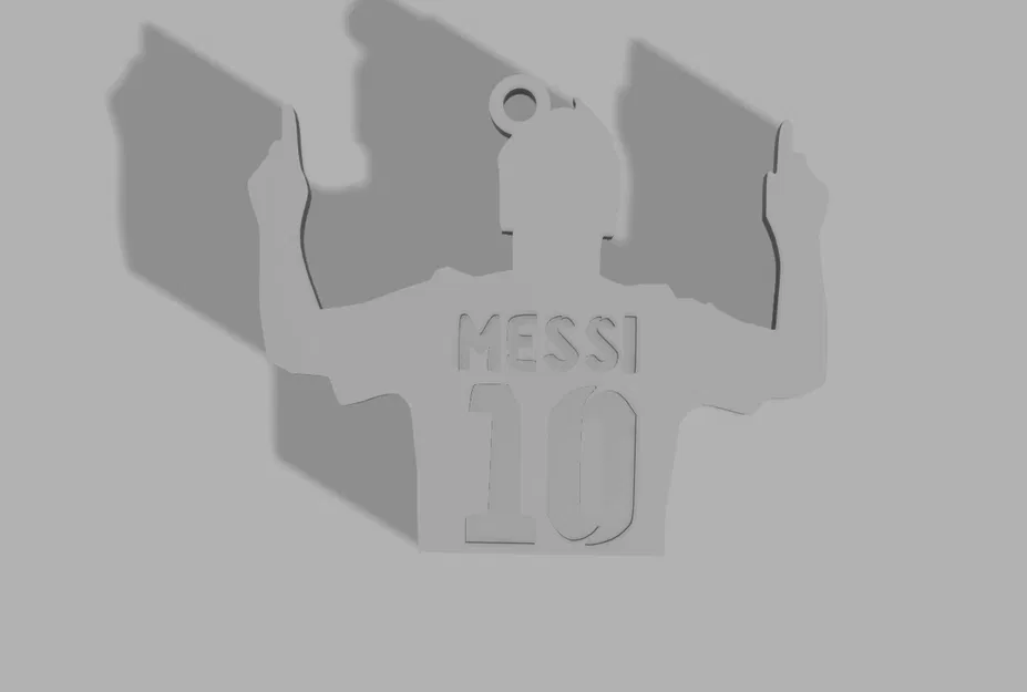 Móc khóa in 3D hình Messi số 10 huyền thoại - File in STL miễn phí - Image 1
