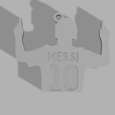Móc khóa in 3D hình Messi số 10 huyền thoại - File in STL miễn phí
