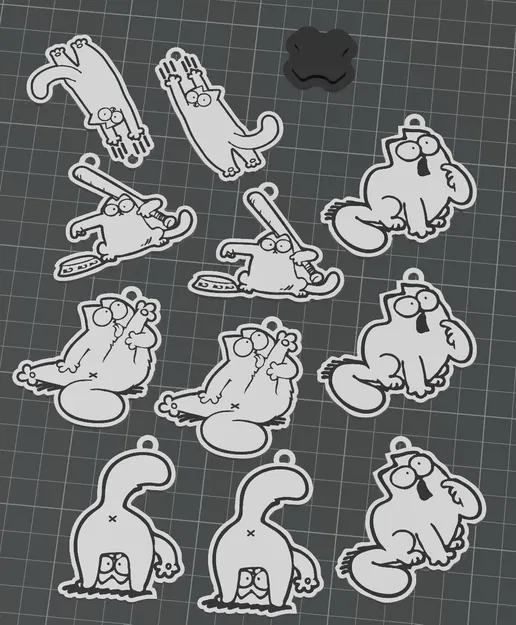 Bộ sưu tập móc khóa 3D Simon’s Cat in đơn giản tại nhà - Image 1