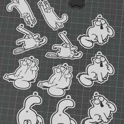 Bộ sưu tập móc khóa 3D Simon’s Cat in đơn giản tại nhà
