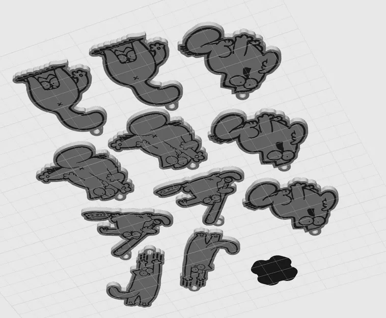 Bộ sưu tập móc khóa 3D Simon’s Cat in đơn giản tại nhà - Image 3