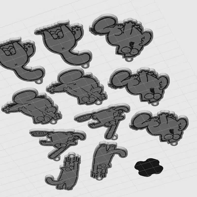 Bộ sưu tập móc khóa 3D Simon’s Cat in đơn giản tại nhà