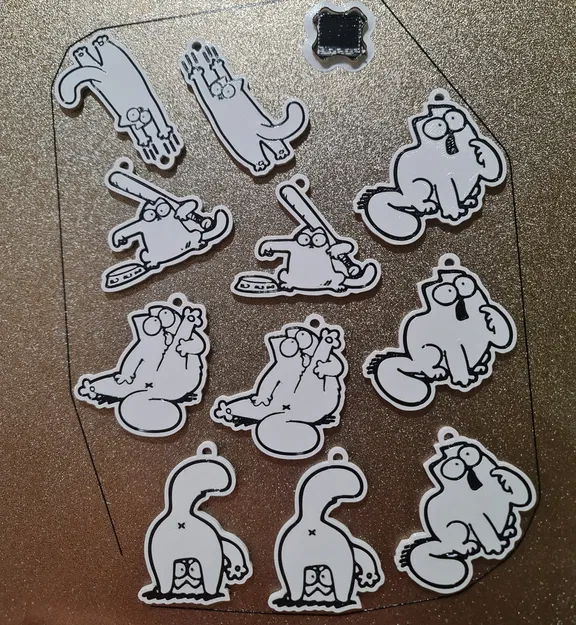 Bộ sưu tập móc khóa 3D Simon’s Cat in đơn giản tại nhà - Image 4