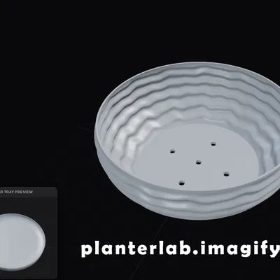 Chậu Cây Họa Tiết Sóng Tùy Chỉnh Kèm Khay Thoát Nước