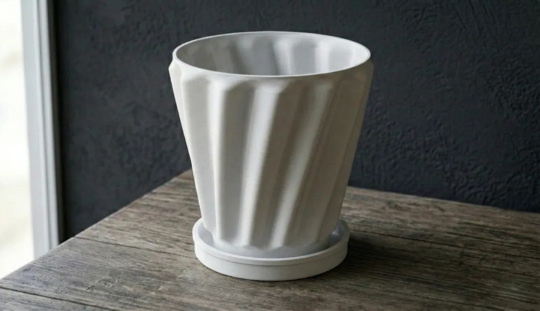 Chậu Cây Họa Tiết Sóng Tùy Chỉnh Kèm Khay Thoát Nước - Image 7