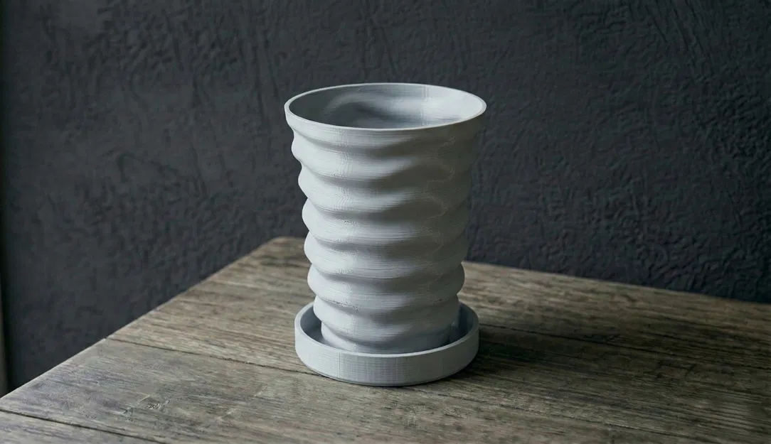 Chậu Cây Họa Tiết Sóng Tùy Chỉnh Kèm Khay Thoát Nước - Image 10