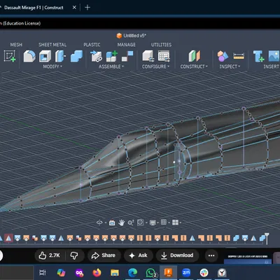Mô hình máy bay chiến đấu Dassault Mirage F-1 - Thiết kế in 3D đẹp mắt